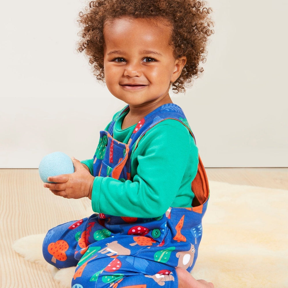 Organic Camping Bear Print Dungarees Toby Tiger
