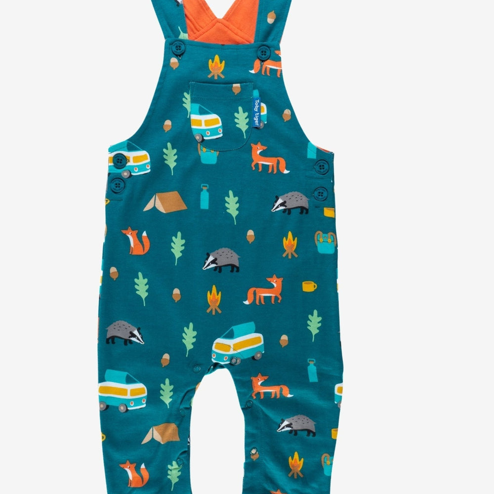 Organic Campervan Print Dungarees Toby Tiger