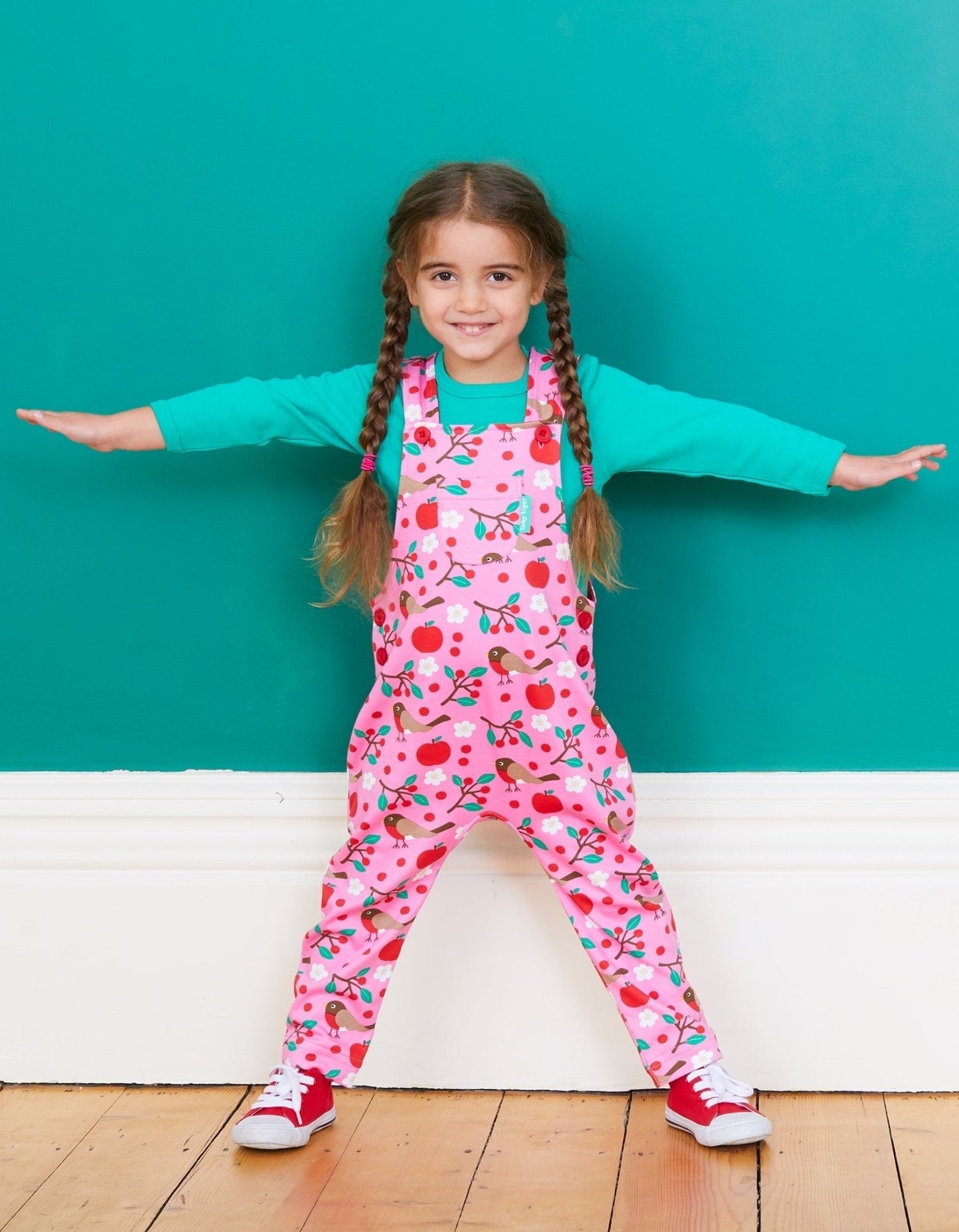 Organic Robin Print Dungarees Toby Tiger