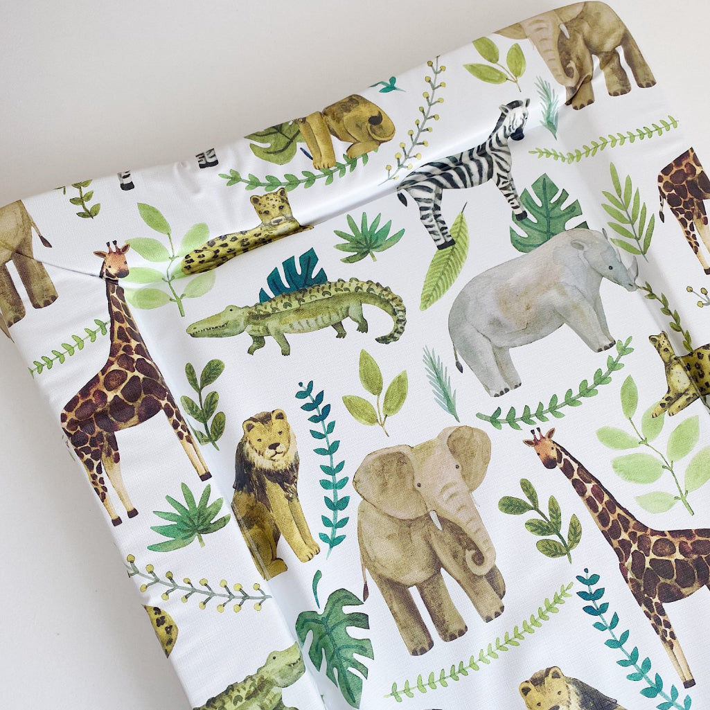 Standard Changing Mat - Safari Animals Print Bobbin and Bumble