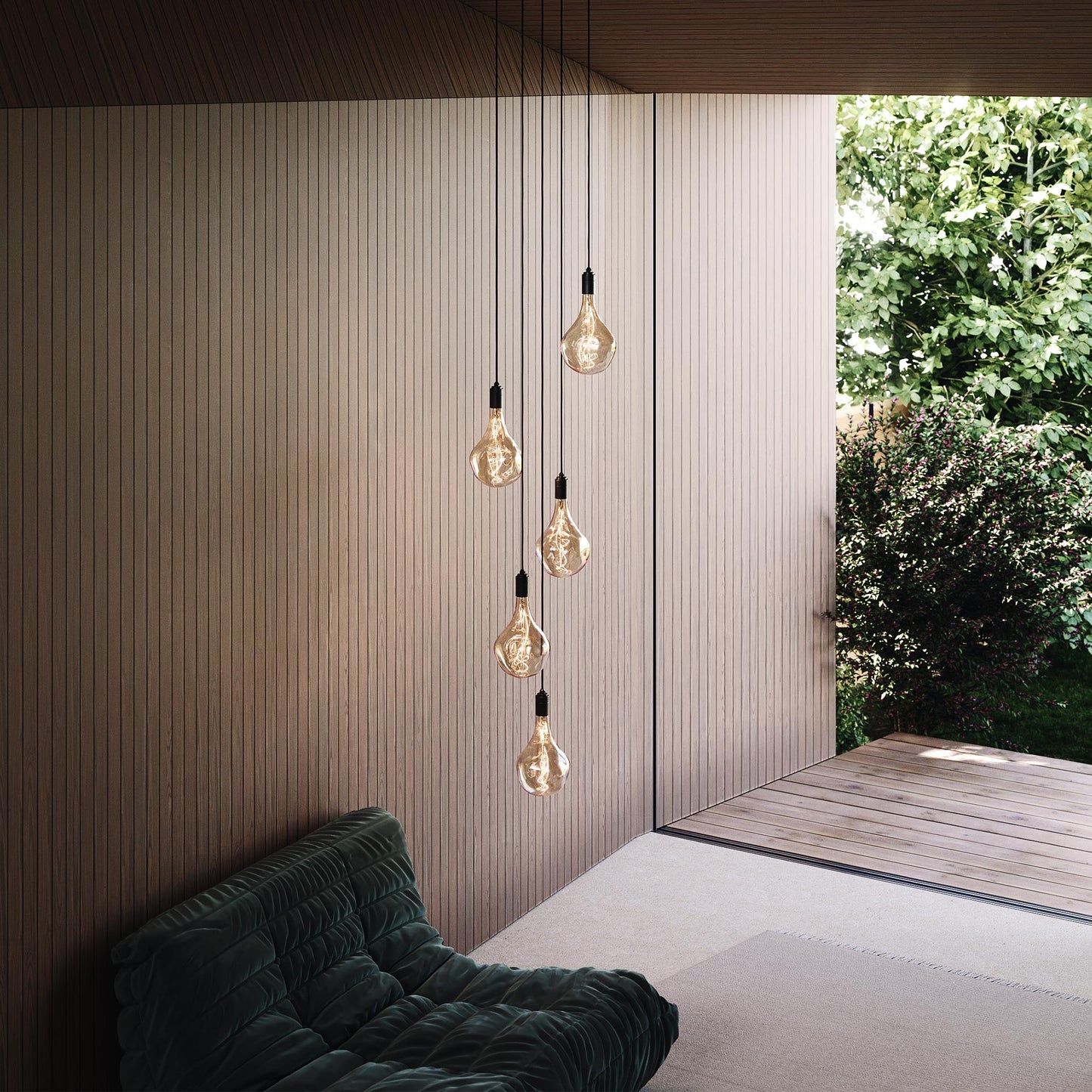 Five Pendant in Graphite Tala