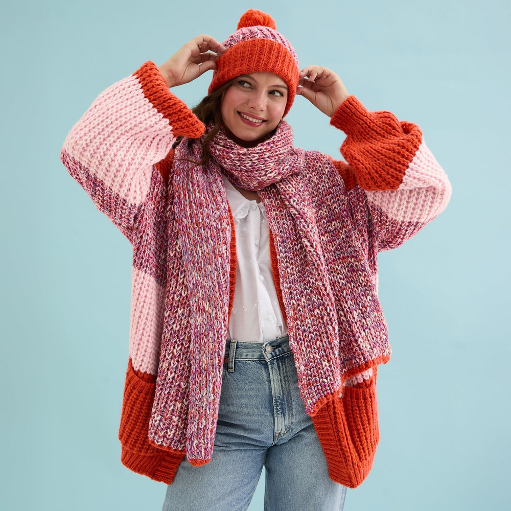 Florence Twist Oversized Knitted Scarf - Orange Cara & The Sky