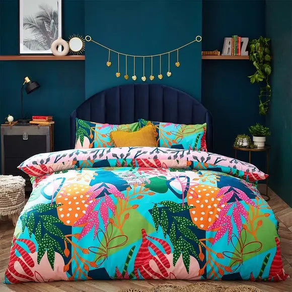 furn. Coralina Reversible Duvet Cover and Pillowcase Set Dunelm