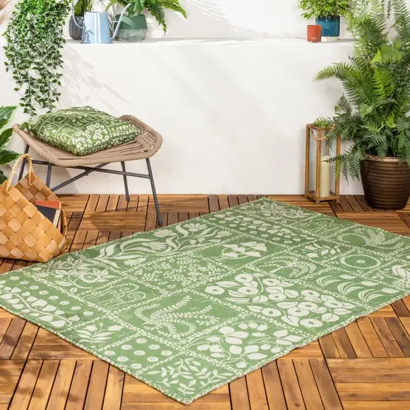 furn. Forage Garden Washable Indoor Outdoor Rug Dunelm
