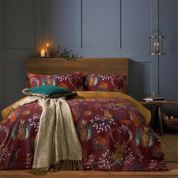 furn. Riva Forest Fauna Duvet Cover & Pillowcase Set Dunelm