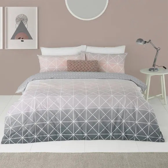 furn. Spectrum Blush Ombre Reversible Duvet Cover and Pillowcase Set Dunelm