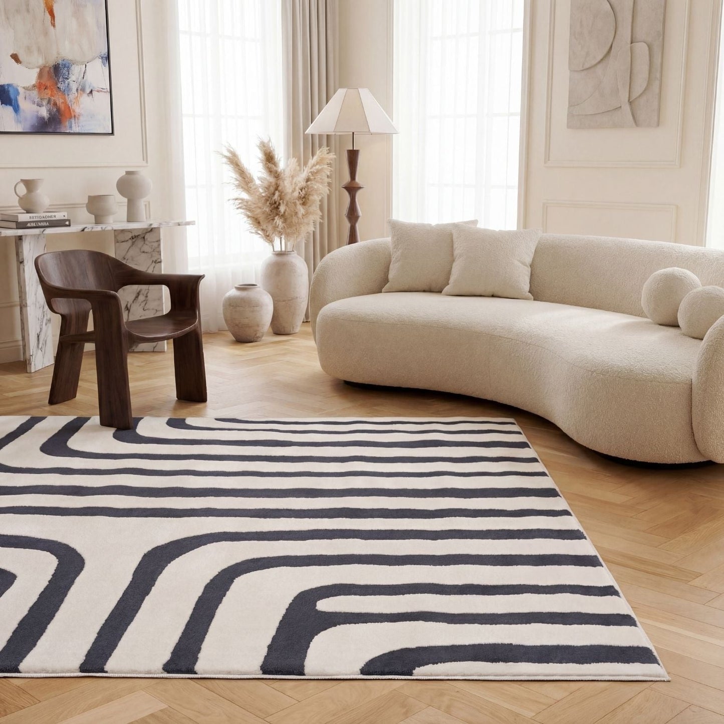 Loft Geometric Blue Rug The Rugs
