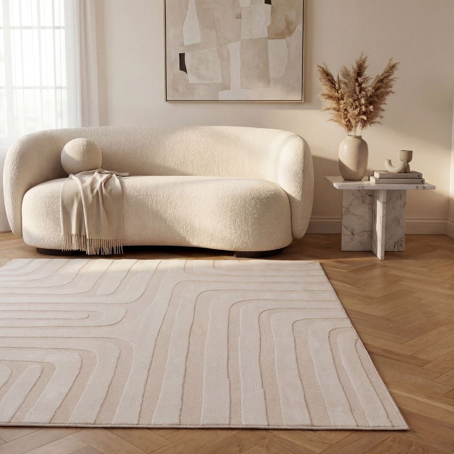 Loft Geometric Cream Rug The Rugs