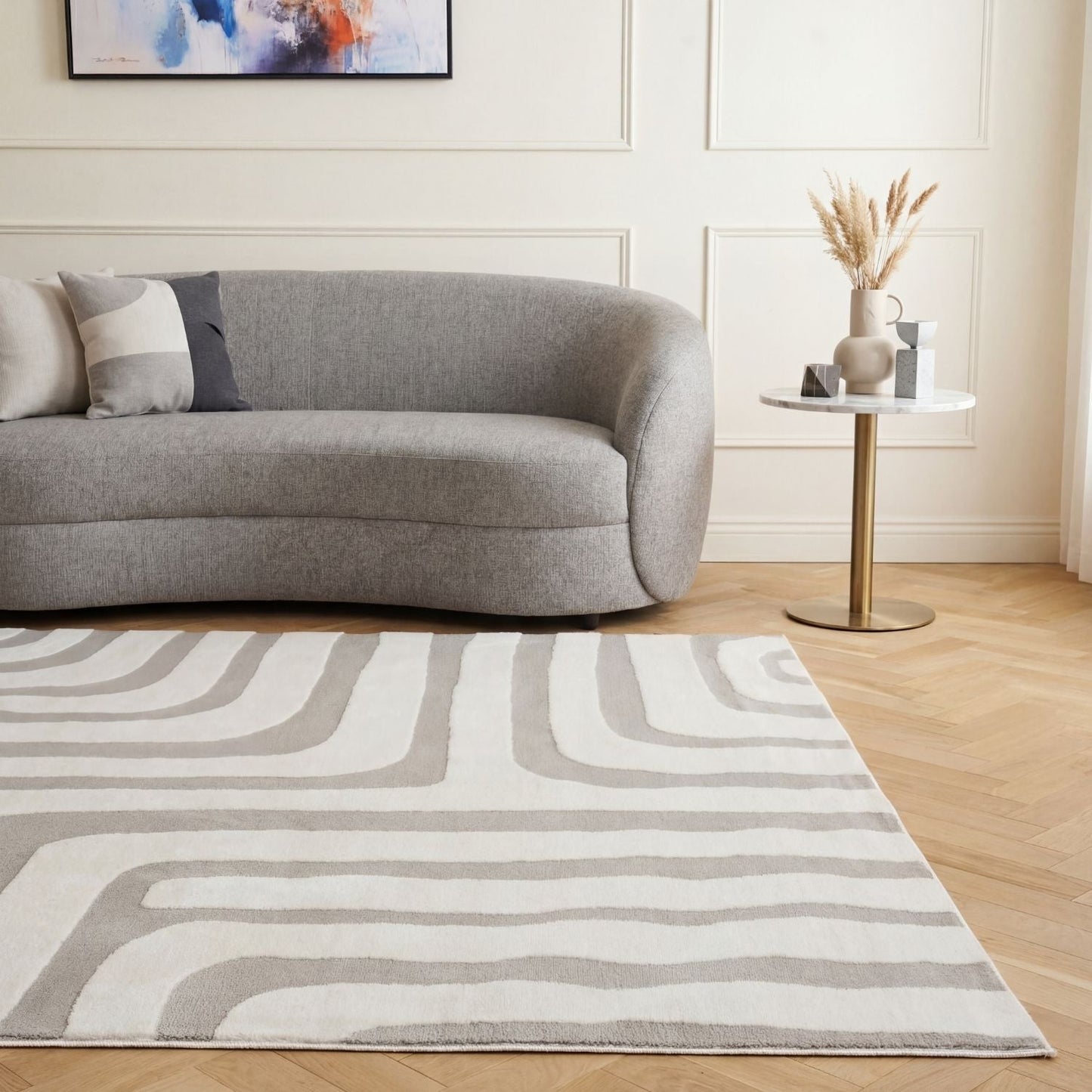 Loft Geometric Grey Rug The Rugs
