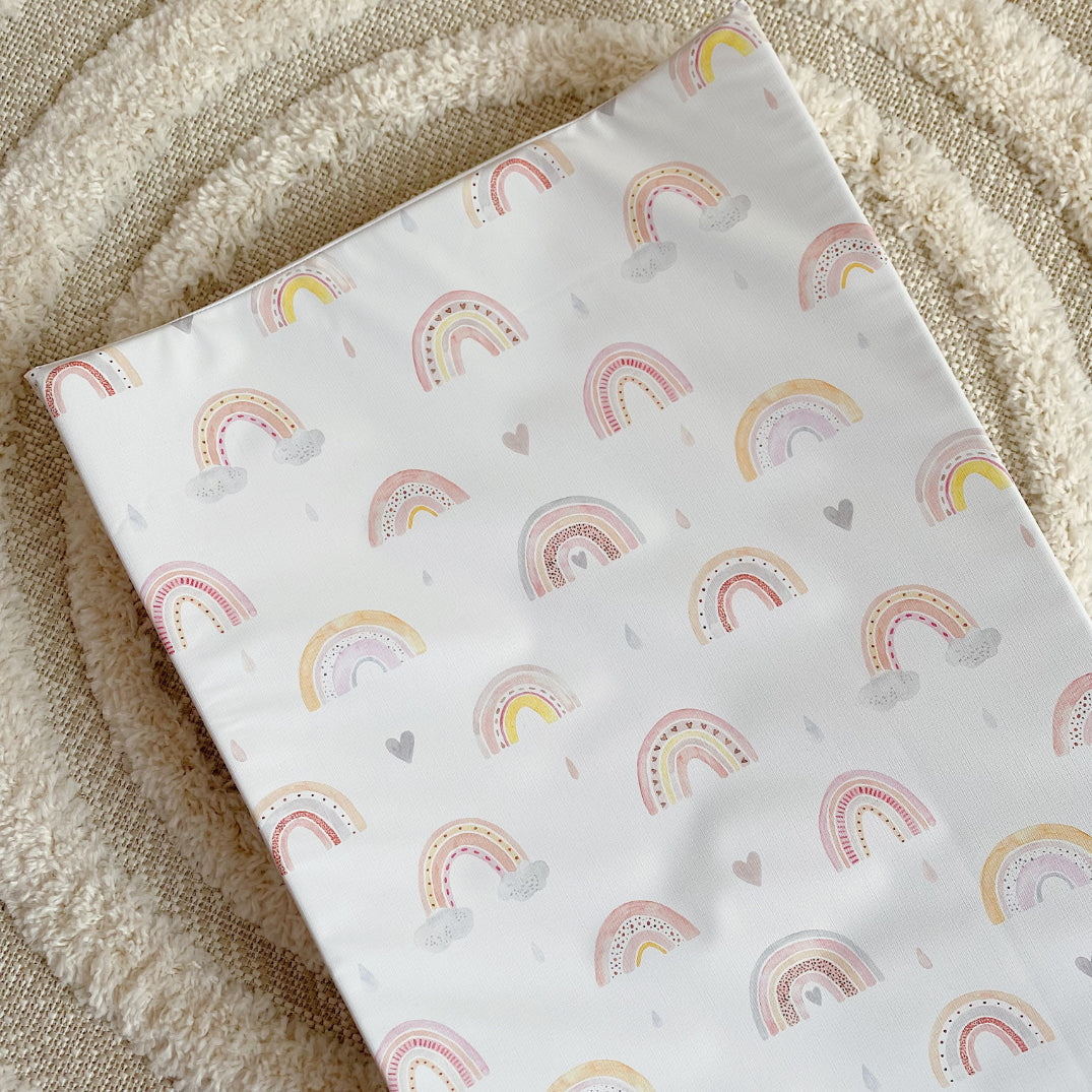 Anti-Roll Wedge Changing Mat - Rainbow Beau Bobbin and Bumble