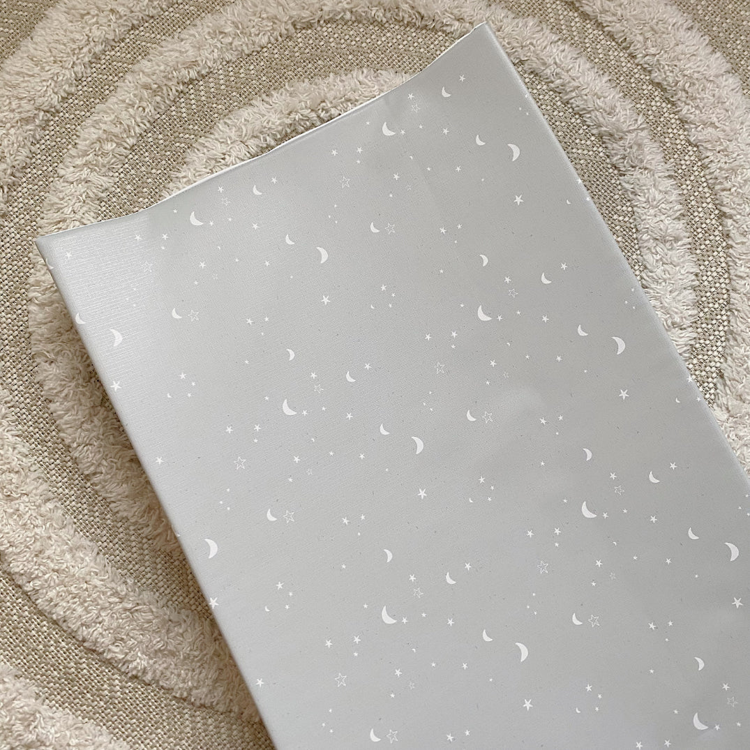 Anti-Roll Wedge Changing Mat - Grey Stars Bobbin and Bumble