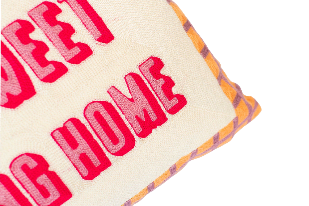 Home Sweet F*cking Home Needlepoint Cushion The Pillow Drop