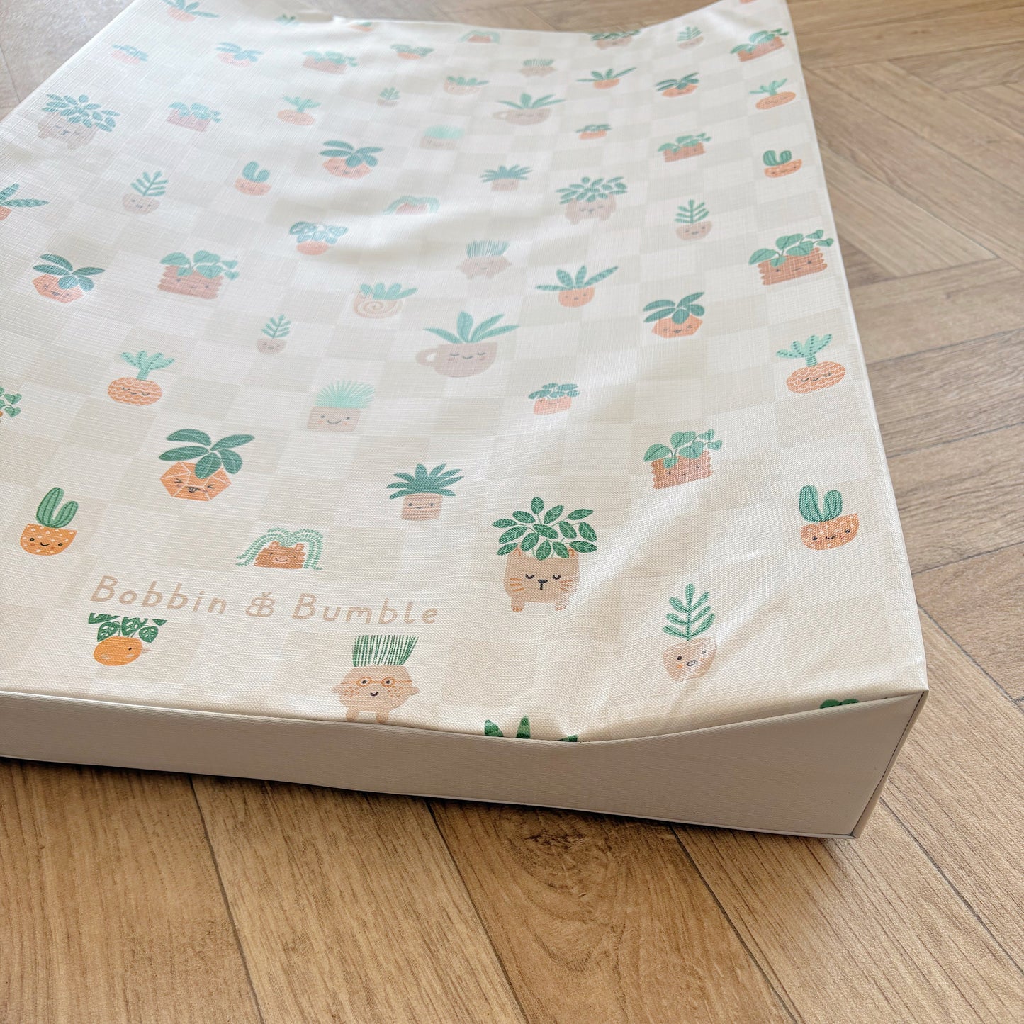 Anti-Roll Wedge Baby Changing Mat - Pot Plants Bobbin and Bumble