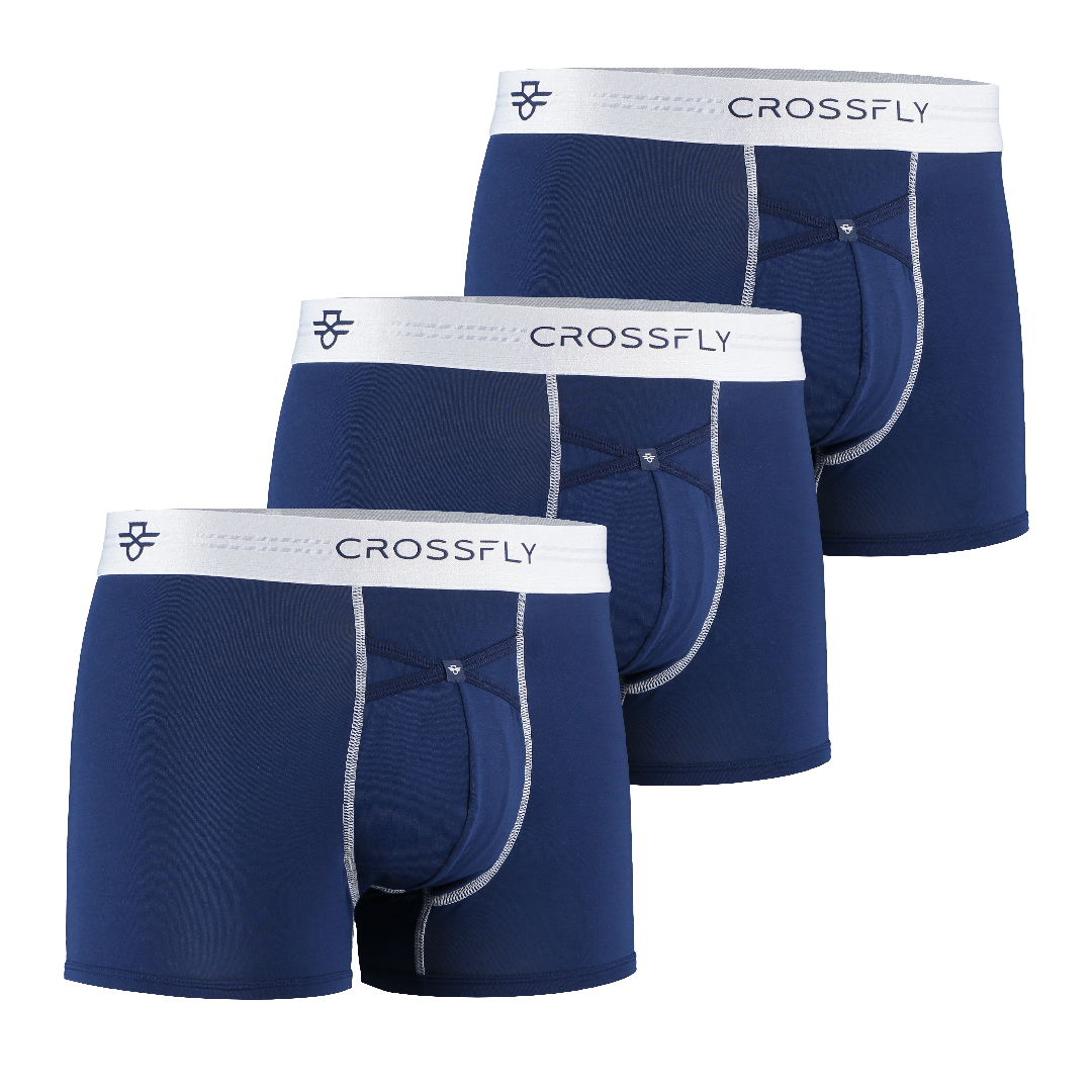 3-Pack: IKON X Men's 3" Trunks - Navy/White Crossfly