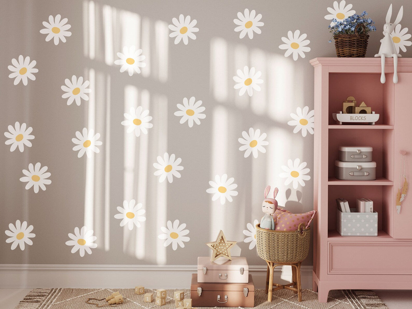 Daisy Flower Wall Decals | Nursery Decal Vinyl | Wall Decal | Wall Sticker ClickWalls