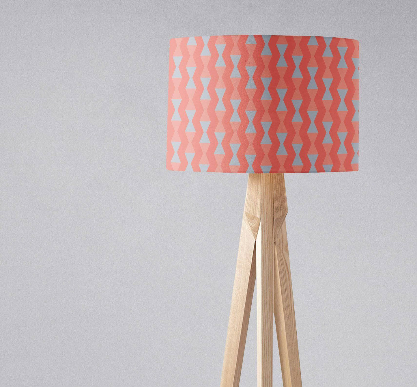 Coral and Grey Mid century Modern Retro Lampshade Shadow bright