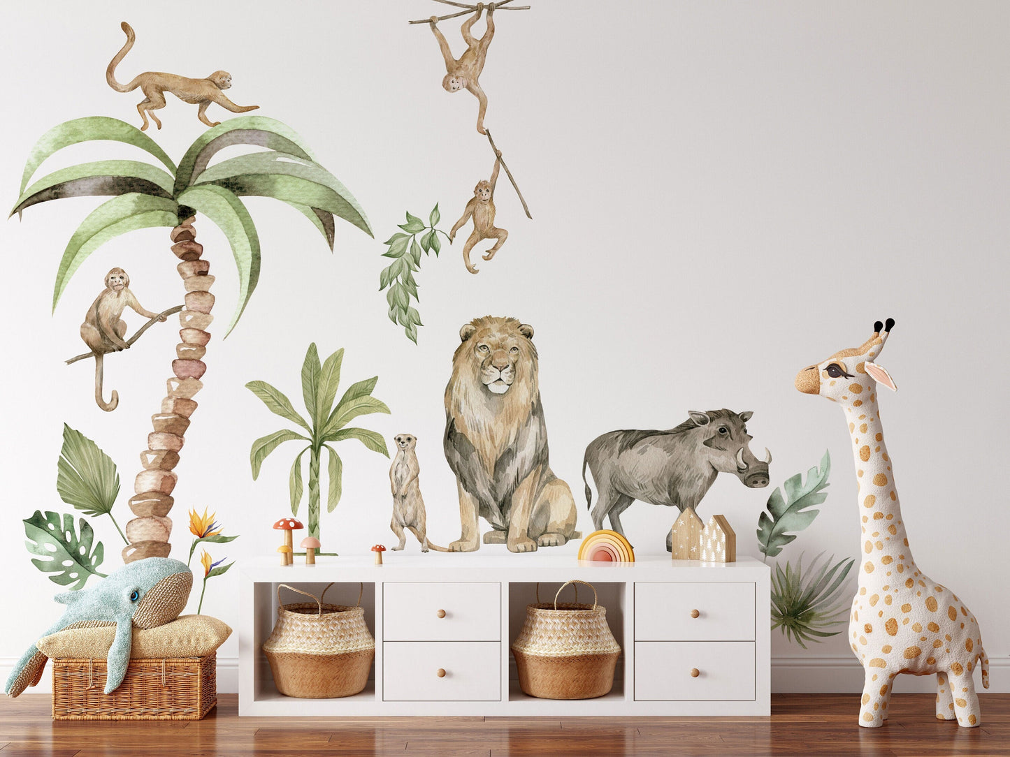 Jungle Animal Wall Stickers: Repositionable Nursery Decals for Your Little One's Room ClickWalls