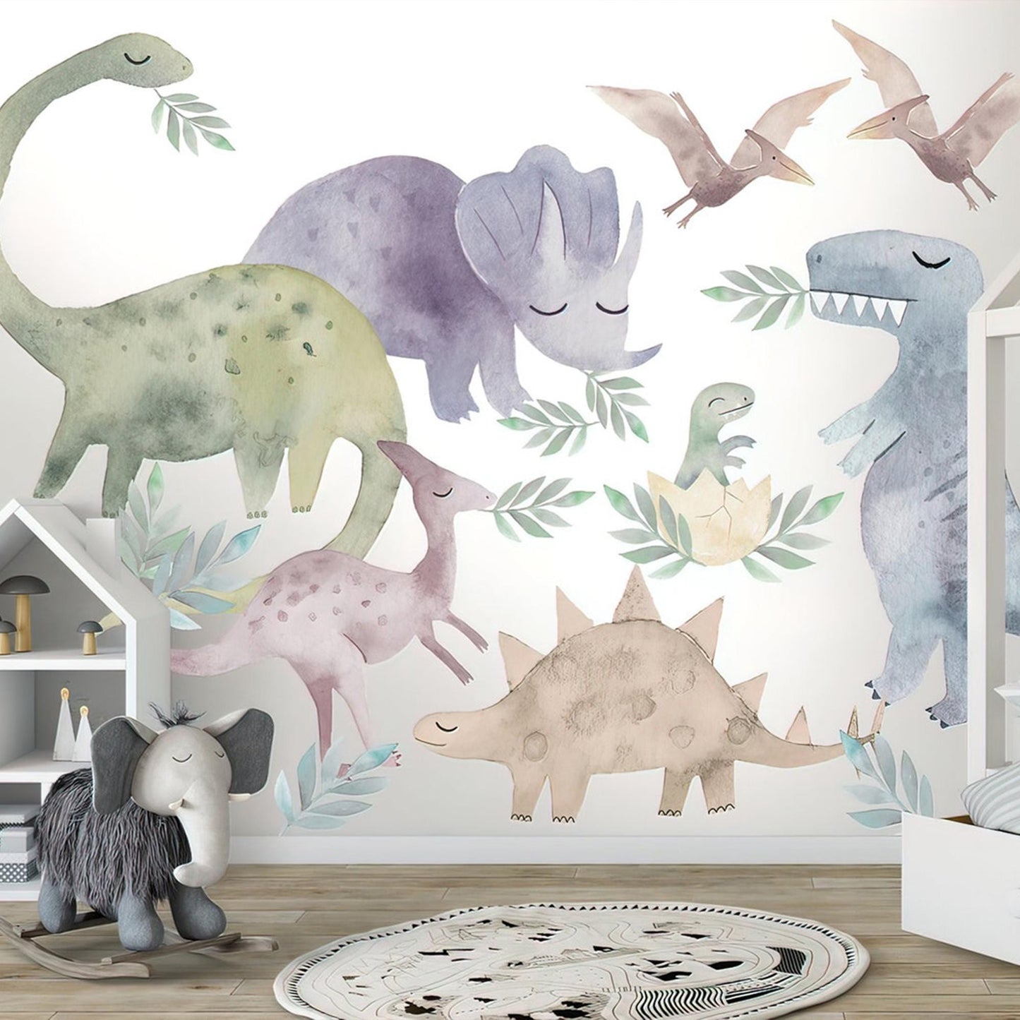 Colorful Dinosaur Wall Decals: Kids Room Decor, Peel & Stick ClickWalls