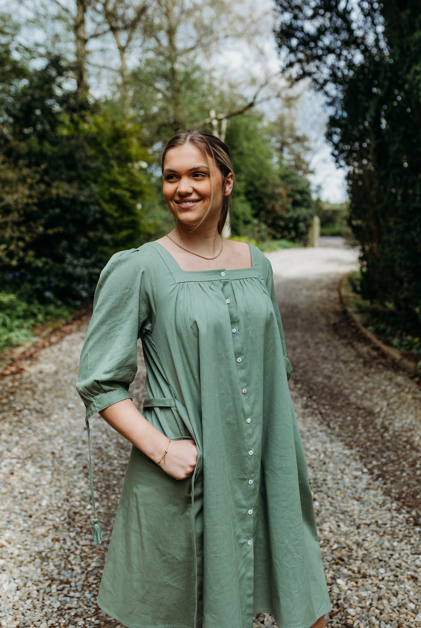 Suchi Square Neck Shirt Dress Naree Clothing