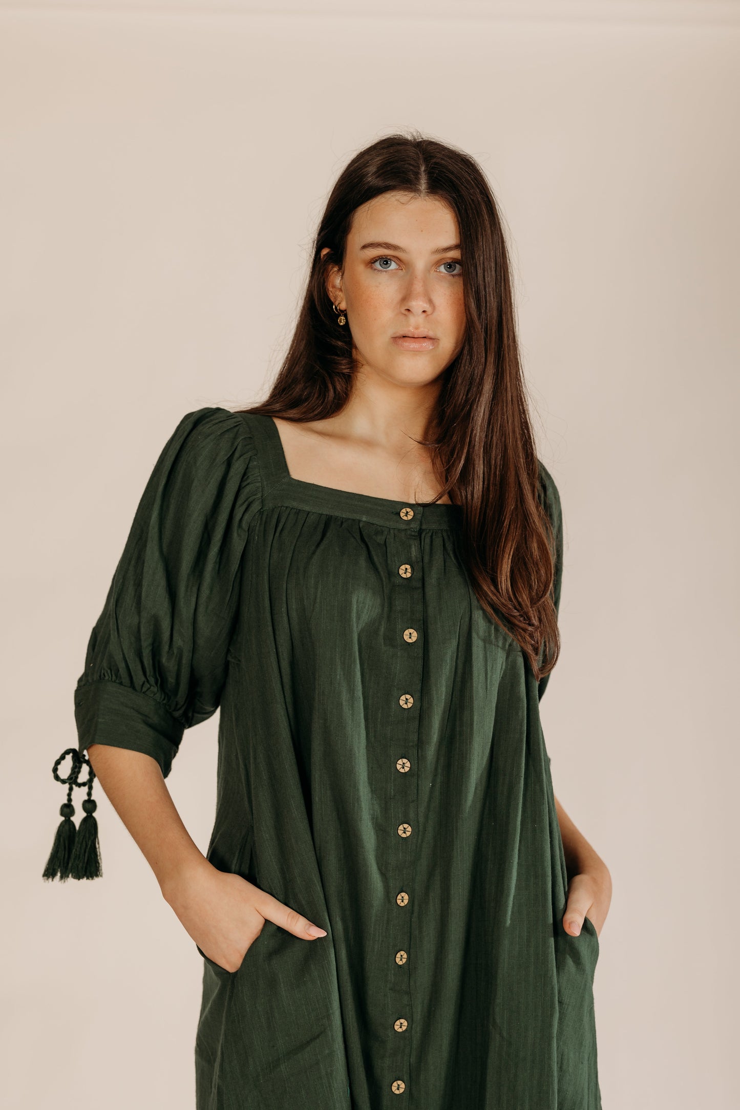 Moss Green Dress Naree Clothing
