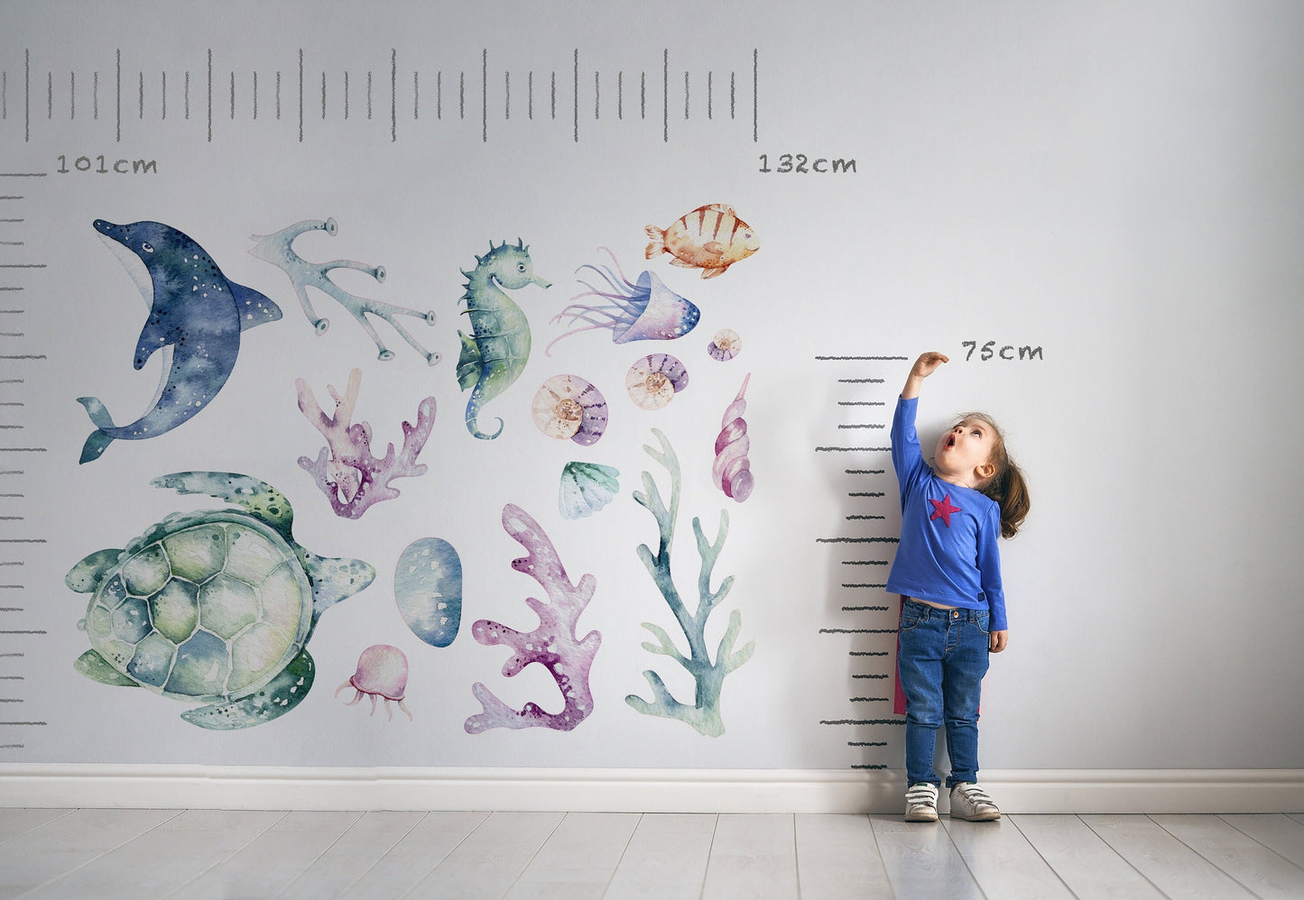 Ocean 2 Wall Decal - Watercolour Decal Set - Nursery Decor - Nursery wall stickers ClickWalls