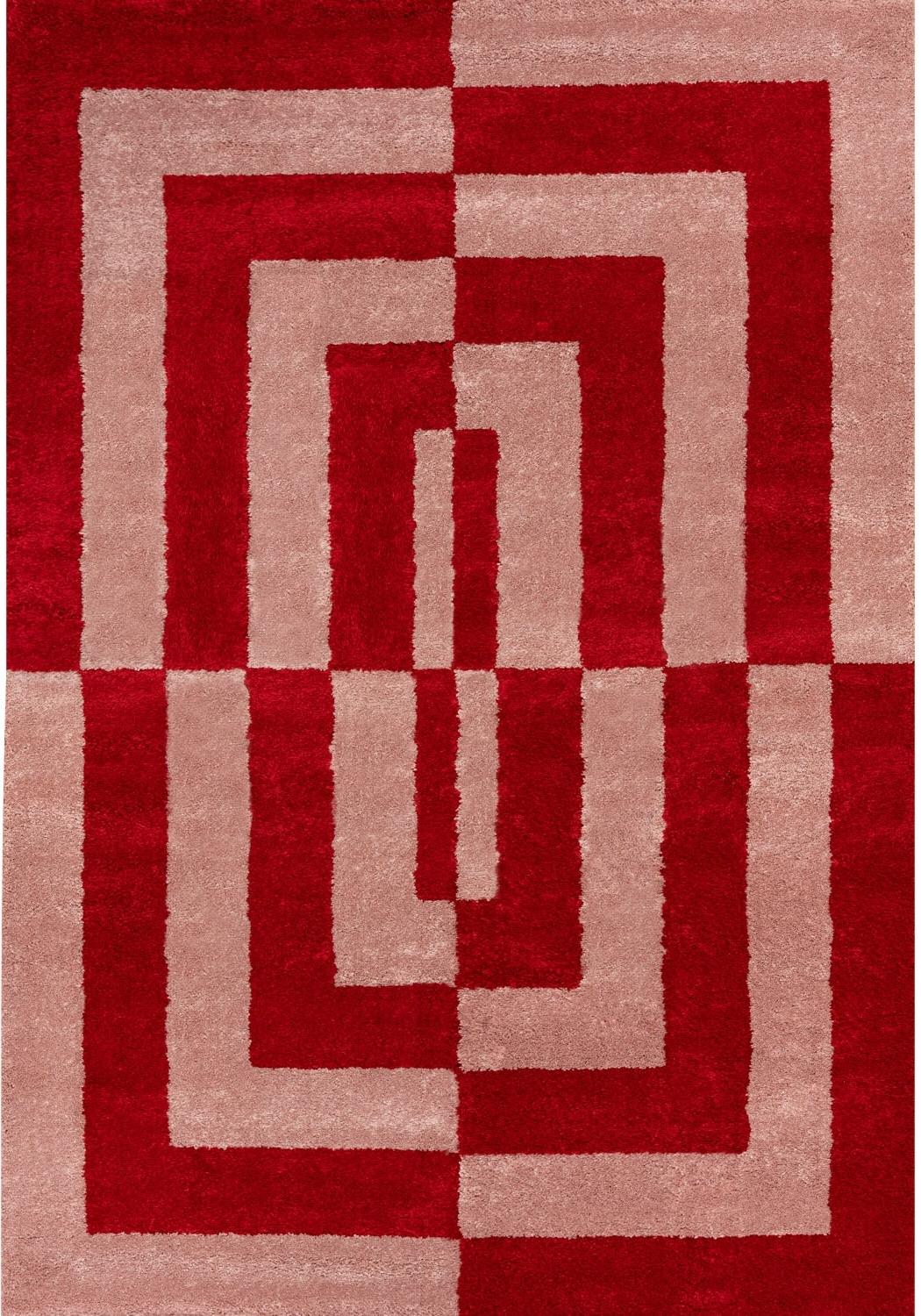 Joli Geometric Red & Pink Rug The Rugs