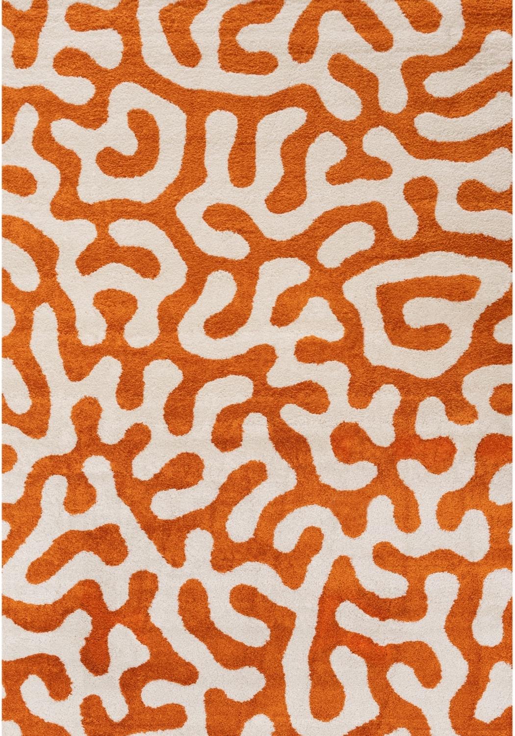 Joli Doodle Orange & White Rug The Rugs