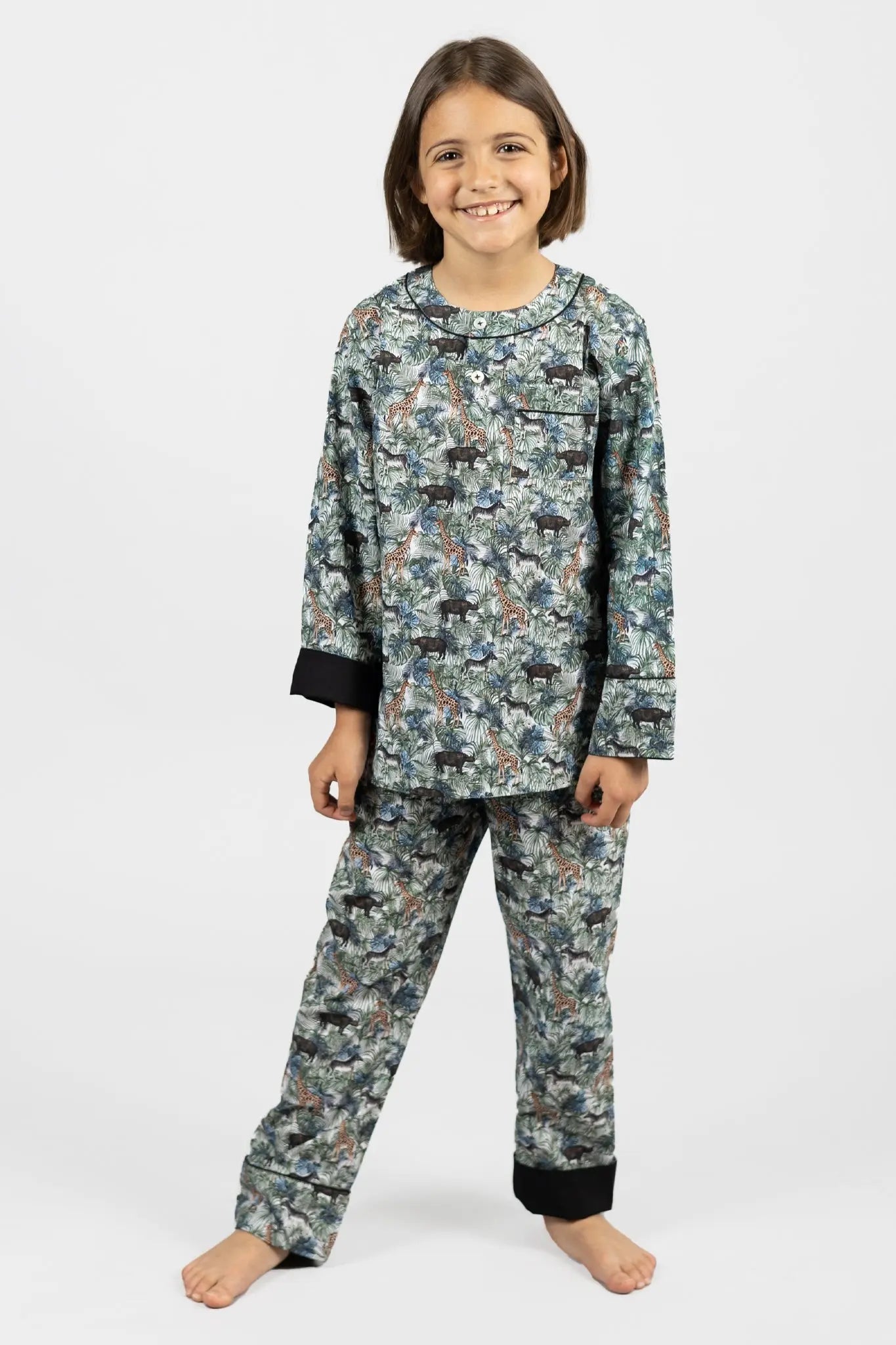 jungle maze Kids Organic Cotton Pyjama Trouser Set Kutti Lulu