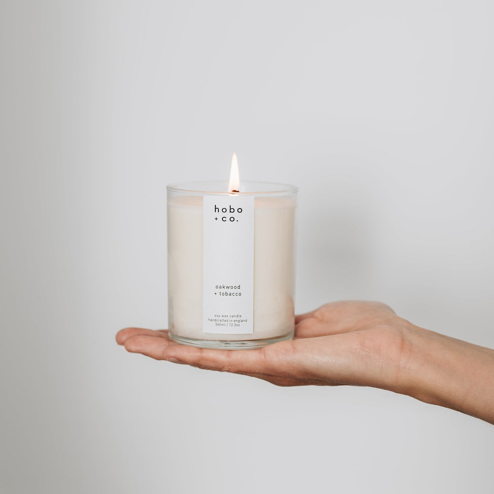 Large Oakwood and Tobacco Candle hobo + co.