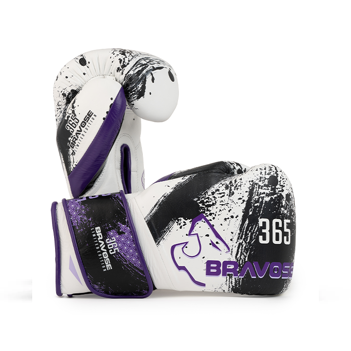 Bravose Limited Edition 16oz Velcro Boxing Gloves – Monochrome Splash Edition Bravose