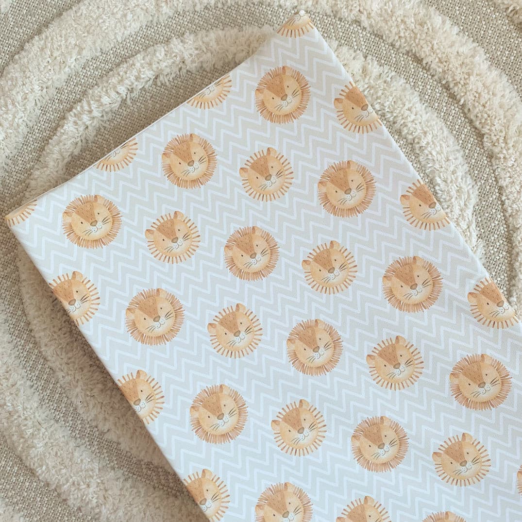 Anti-Roll Wedge Changing Mat - Lion Print Bobbin and Bumble