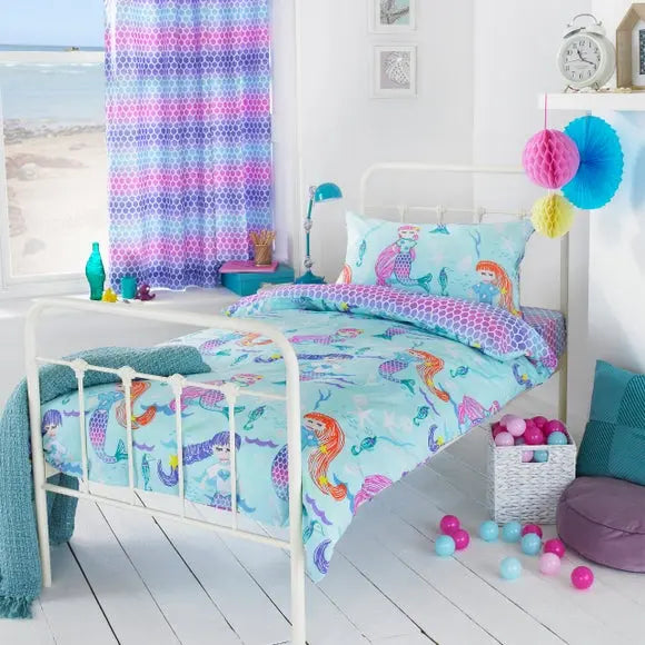 little furn. Mermaid Duvet Cover & Pillowcase Set Dunelm