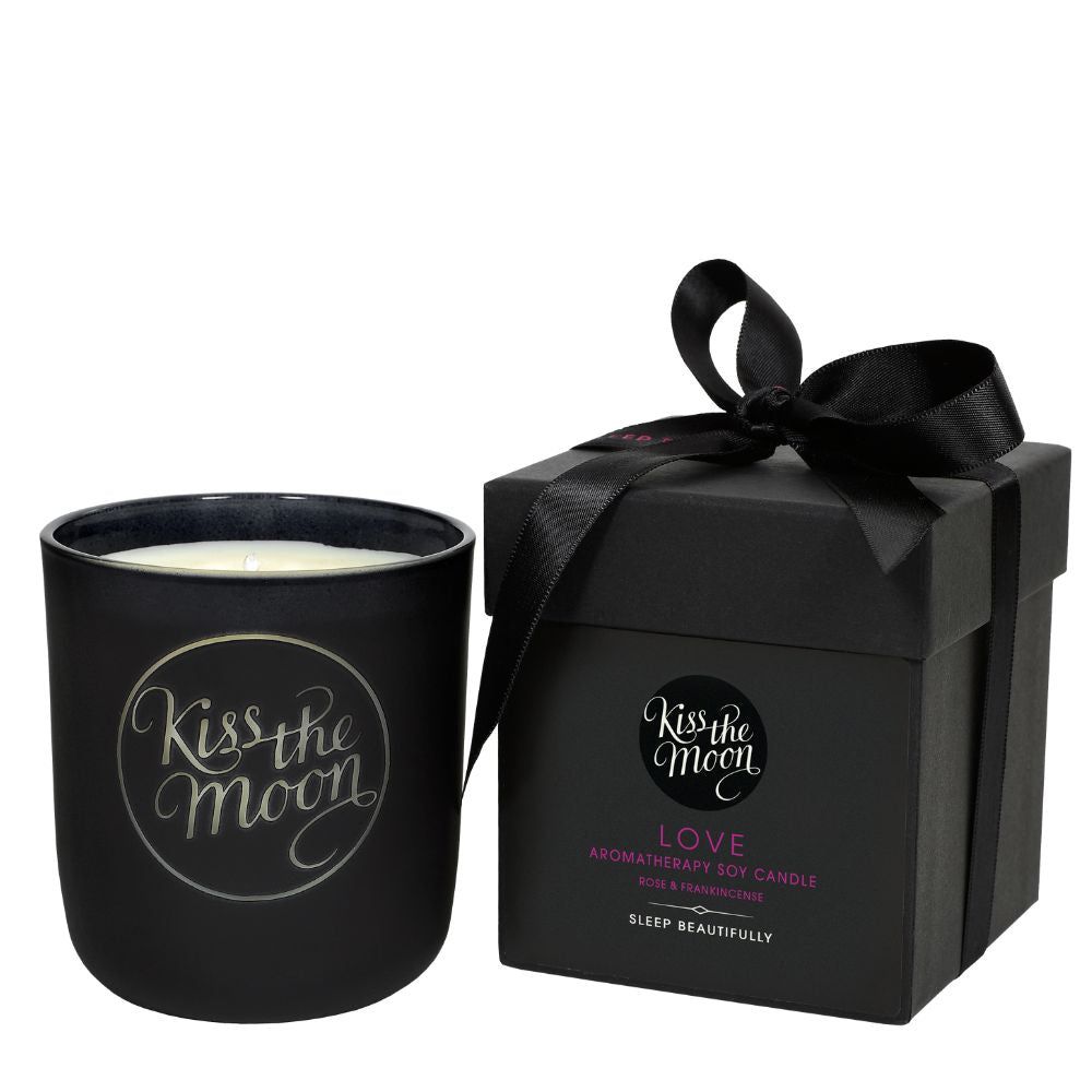 LOVE AROMATHERAPY SOY CANDLE | Rejuvenate with Rose & Frankincense Kiss the Moon