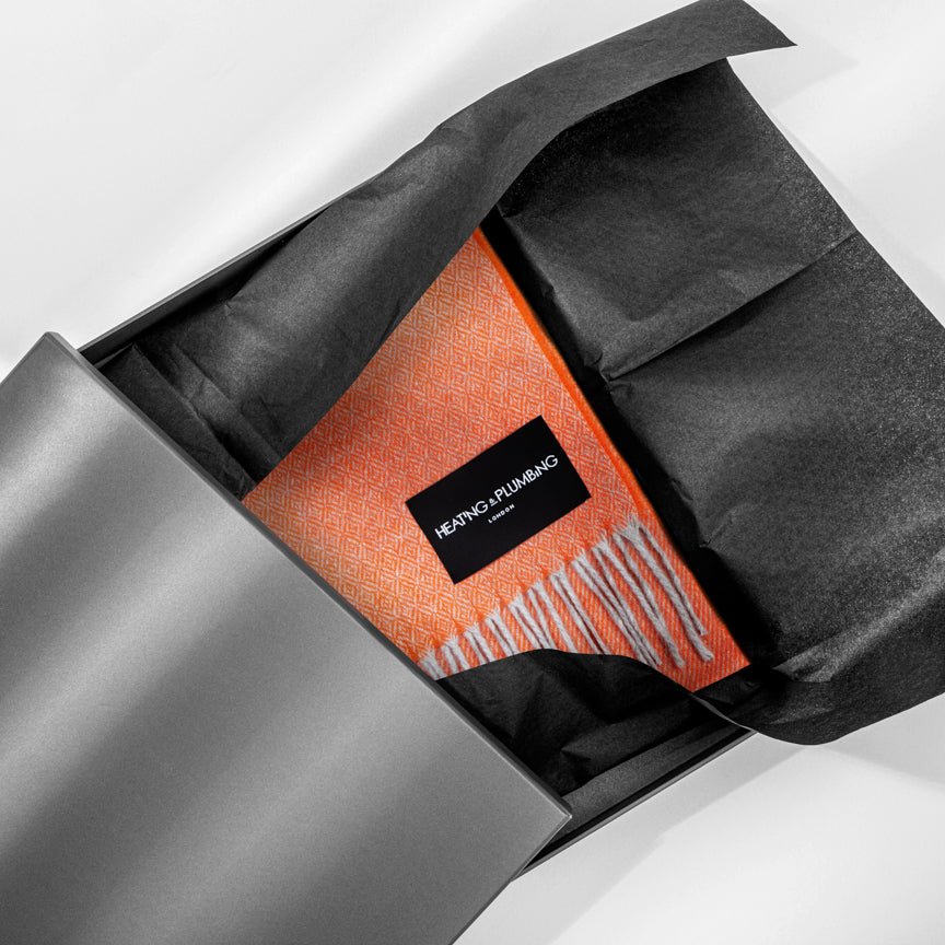 Tangerine Love Stories - 100% Cashmere Scarf Heating & Plumbing London