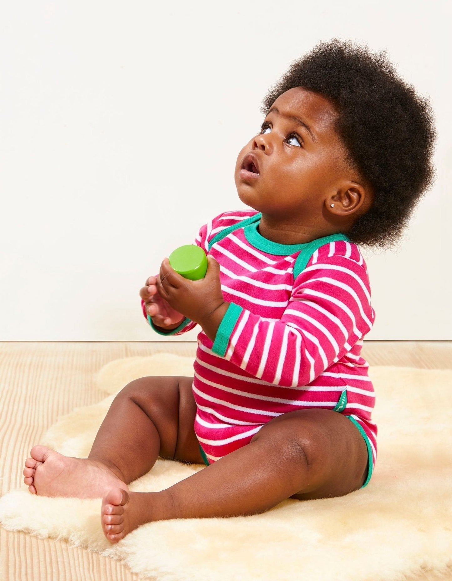 Organic Pink Breton Bodysuit Toby Tiger