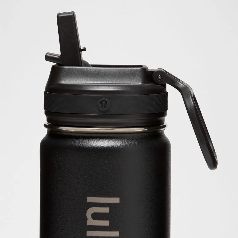 lululemon Black Back to Life Sport Bottle 18oz Straw Lid Lululemon