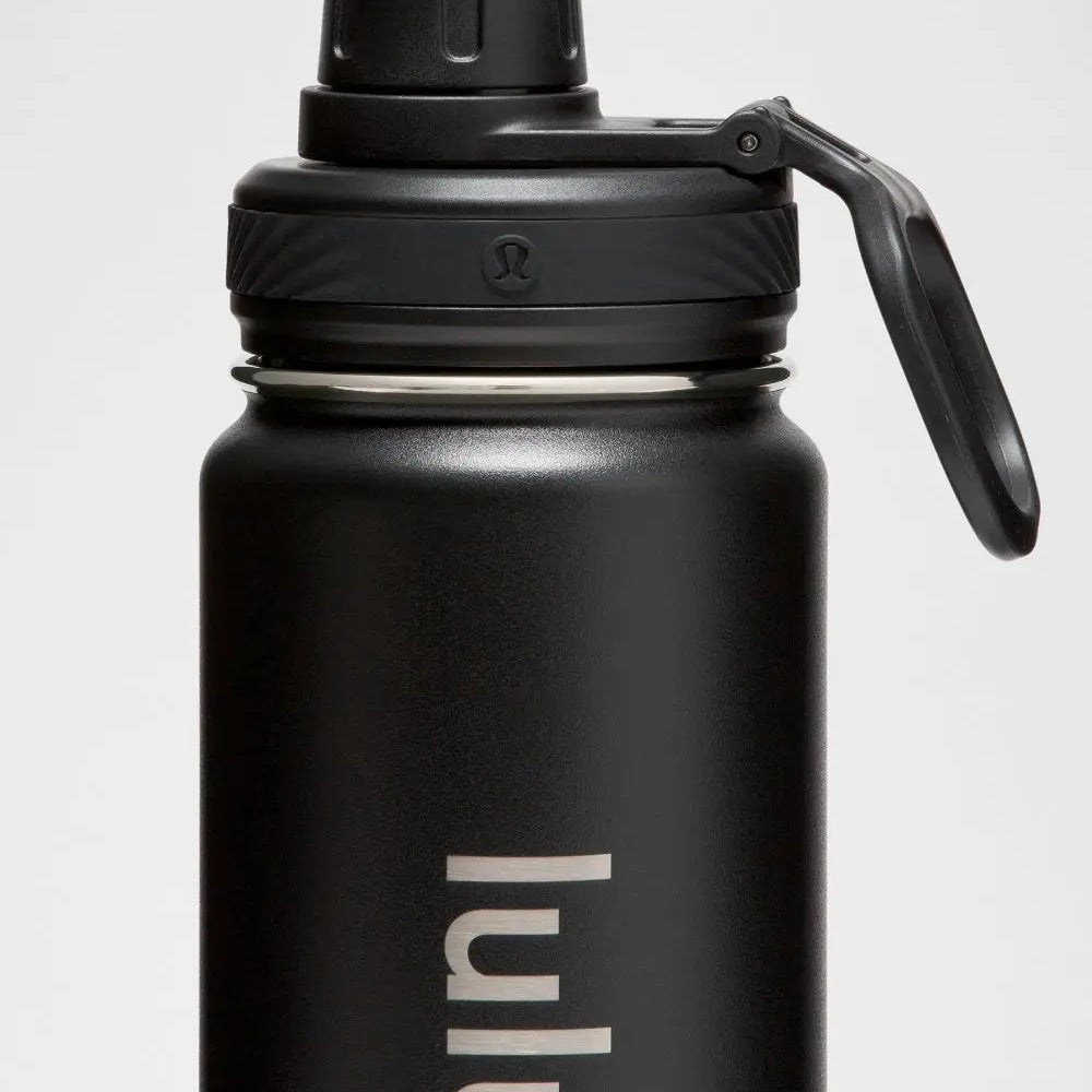 lululemon Black Back to Life Sport Bottle 24oz Straw Lid Lululemon