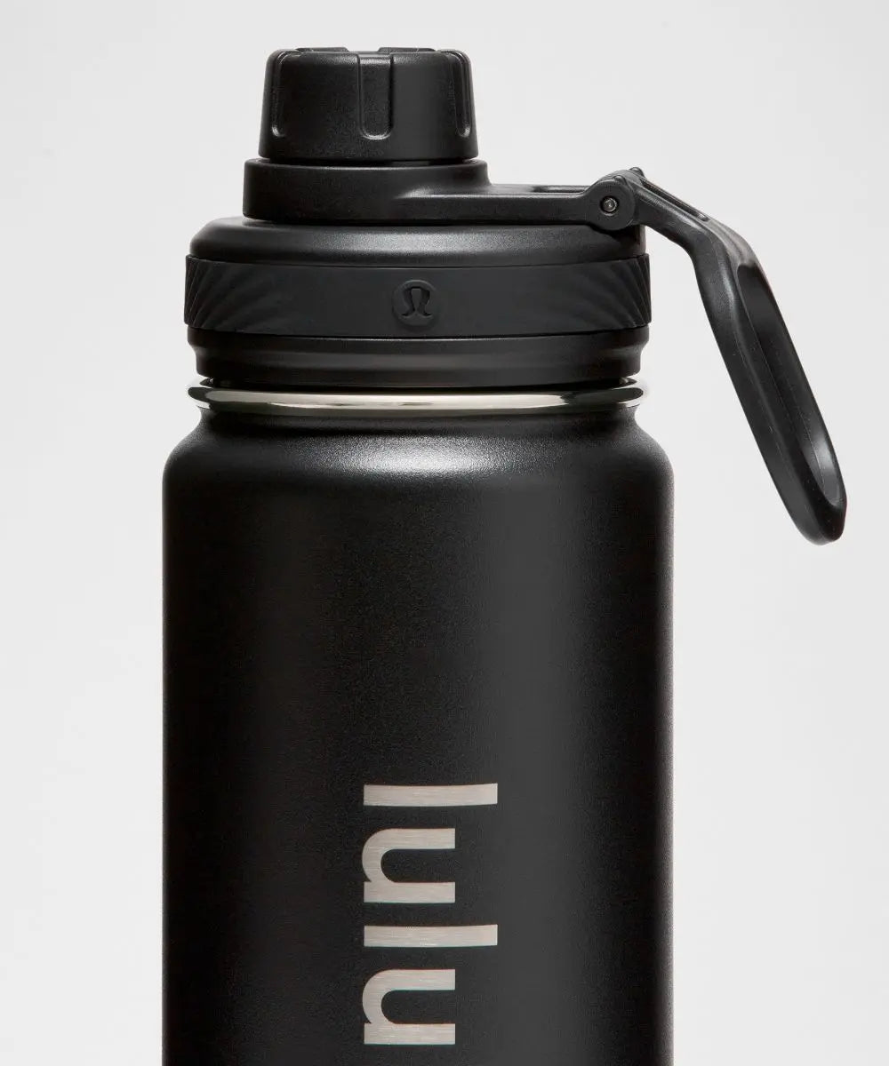 lululemon Black Back to Life Sport Bottle 24oz Straw Lid Lululemon