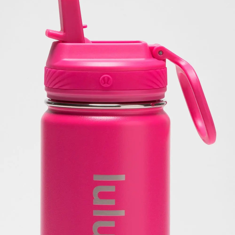 lululemon Geranium Pink Back to Life Sport Bottle 18oz Straw Lid Lululemon