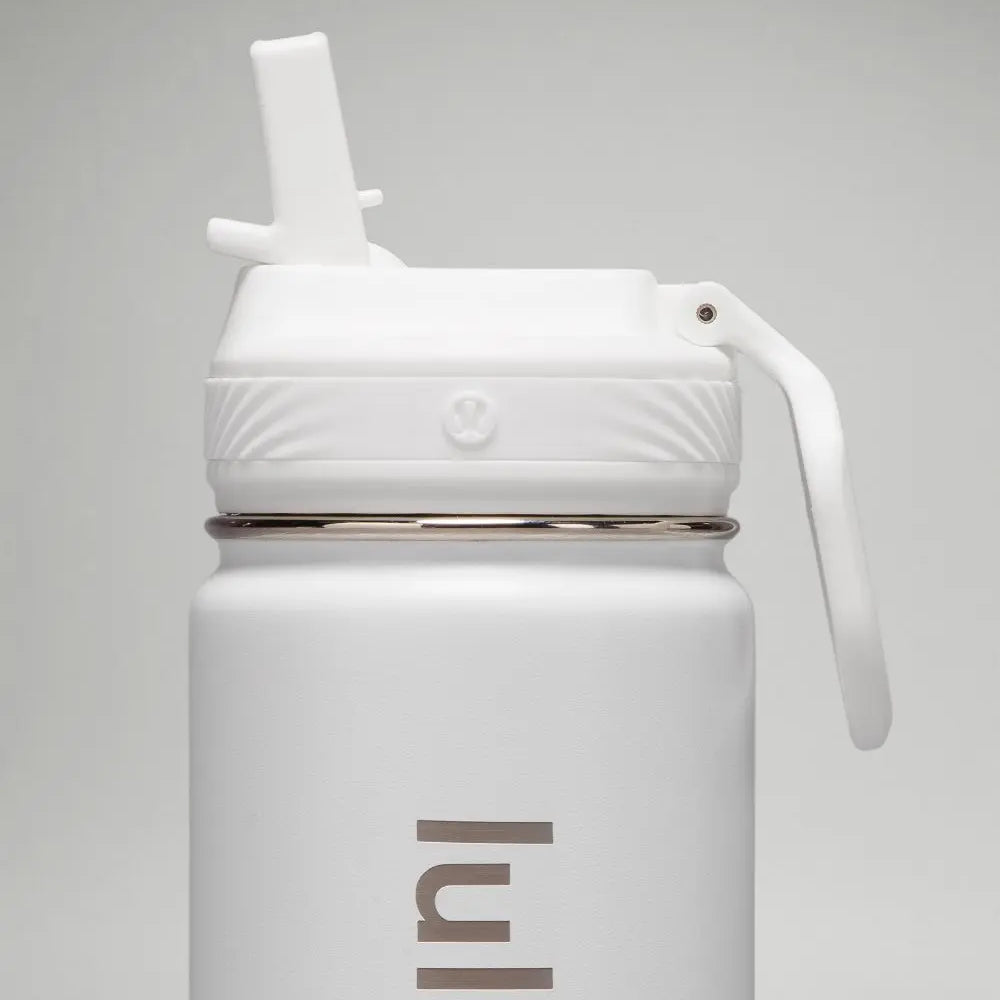 lululemon White Back to Life Sport Bottle 18oz Straw Lid Lululemon