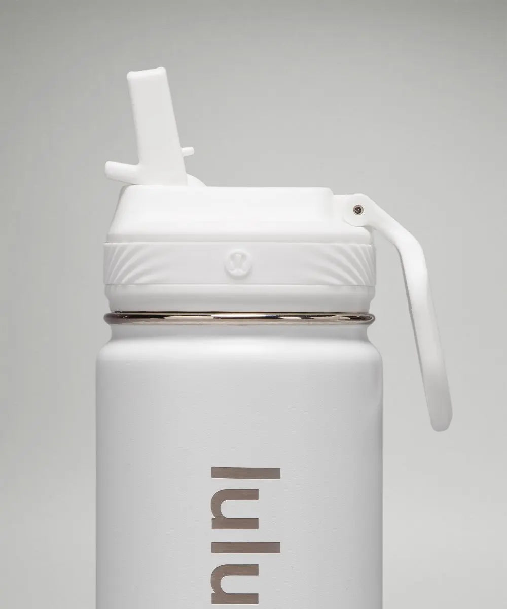 lululemon White Back to Life Sport Bottle 18oz Straw Lid Lululemon