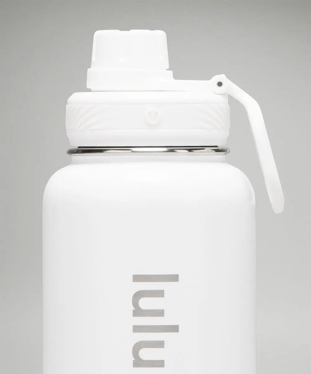 lululemon White Back to Life Sport Bottle 32oz Straw Lid Lululemon