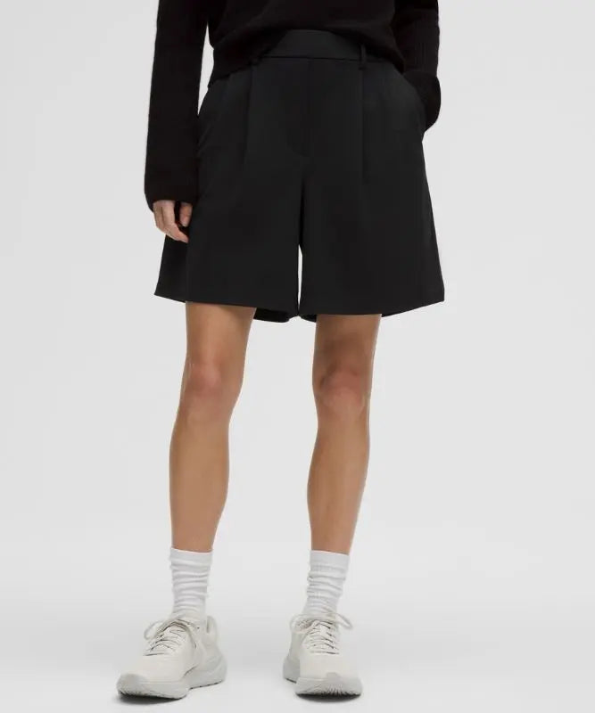 lululemon Women's Daydrift Pleated High-Rise Shorts 7" Color Black Lululemon