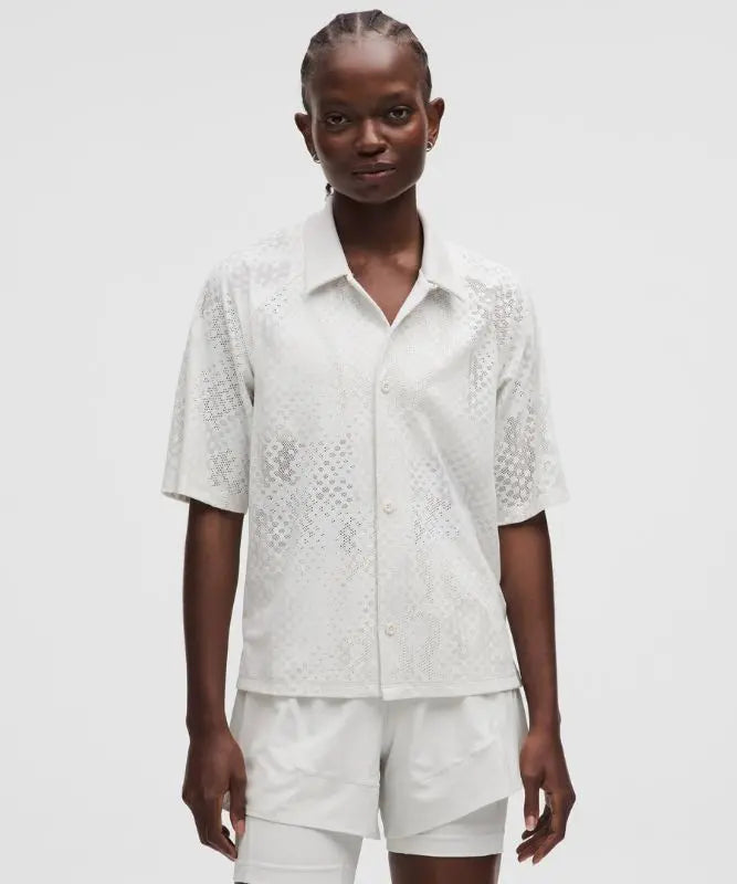 lululemon Women's Jacquard-Mesh Short-Sleeve Shirt SLNSH Collection Lululemon