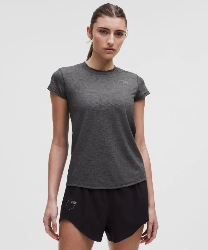 lululemon Women's Mile Maker Run Crew Graphic Short-Sleeve Shirt Color Grey Lululemon