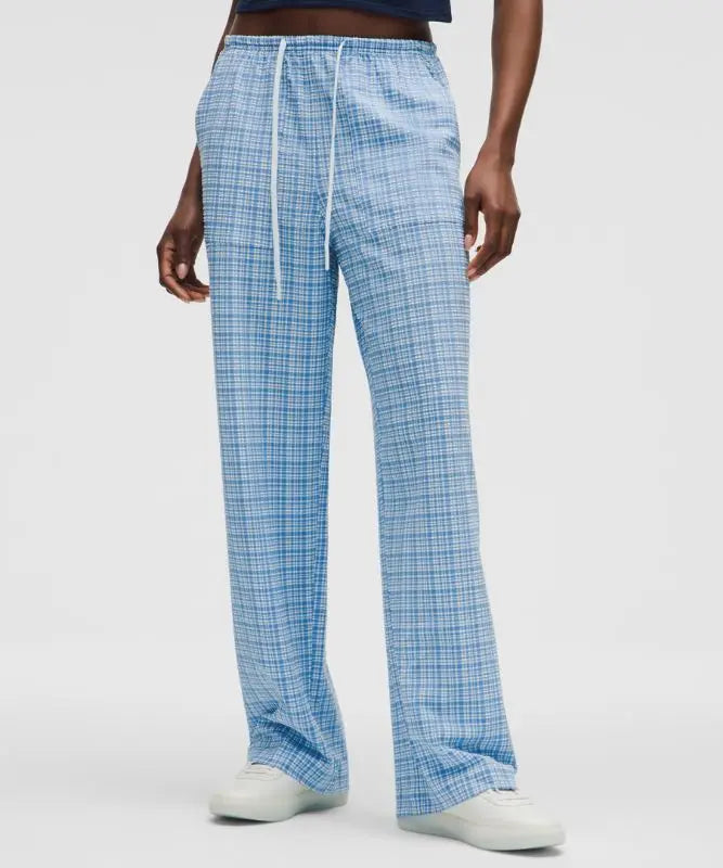 lululemon Women's Seersucker Check Mid-Rise Pull-On Pants Lululemon