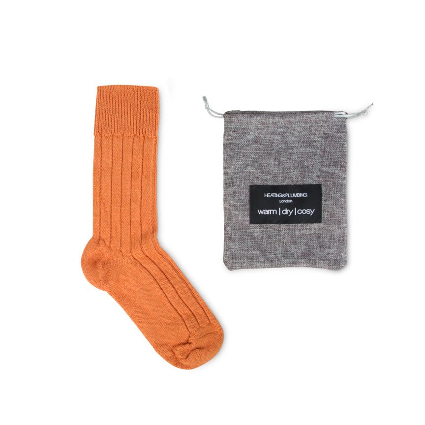 Luxury lounge socks in alpaca - Orange Heating & Plumbing London