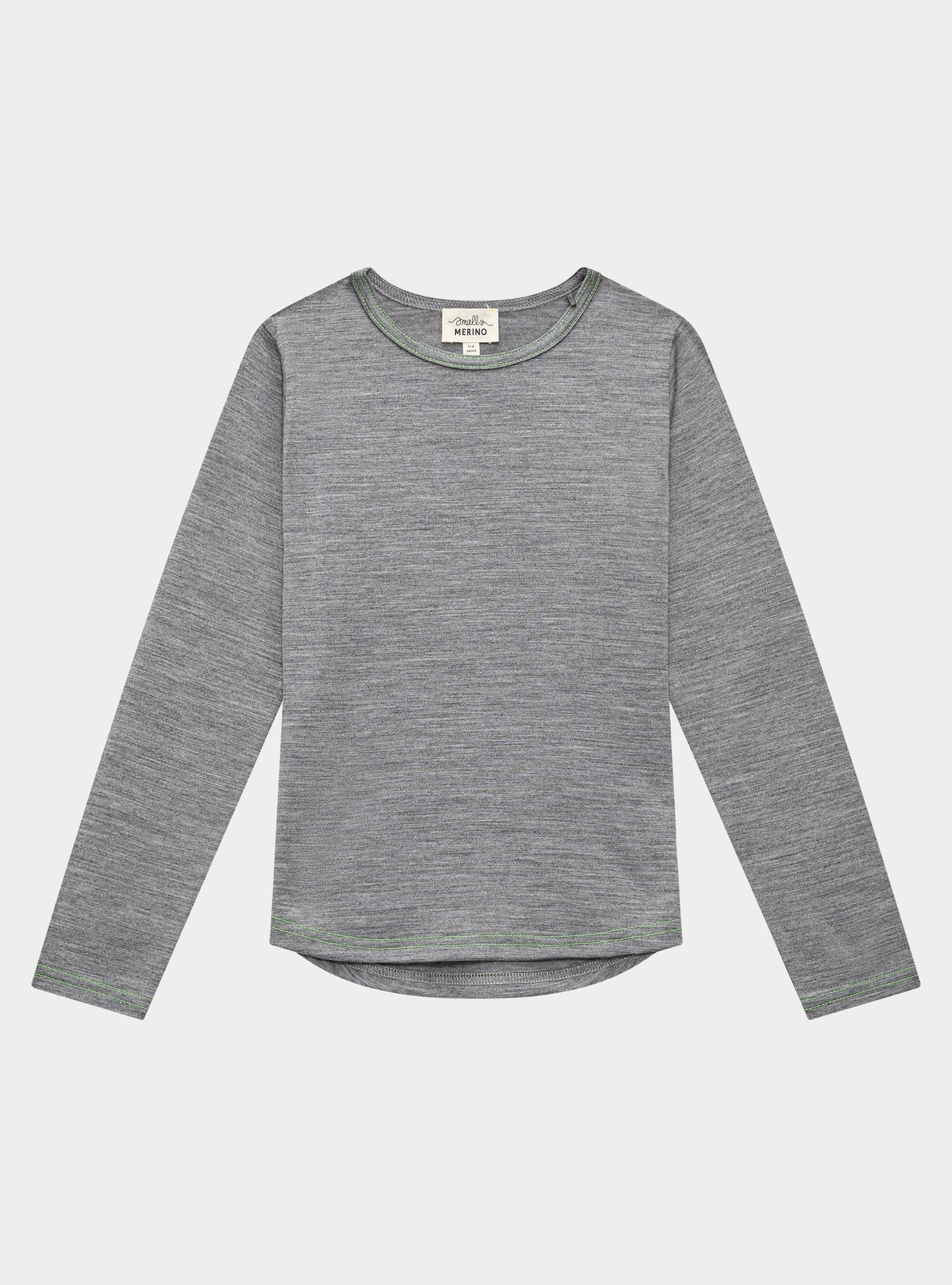 Merino Long Sleeve, Grey Marle Smalls Merino