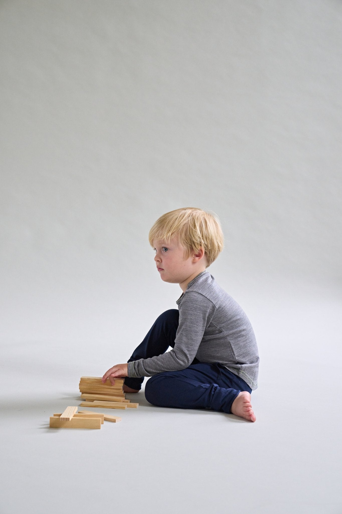 Merino Long Sleeve, Grey Marle Smalls Merino