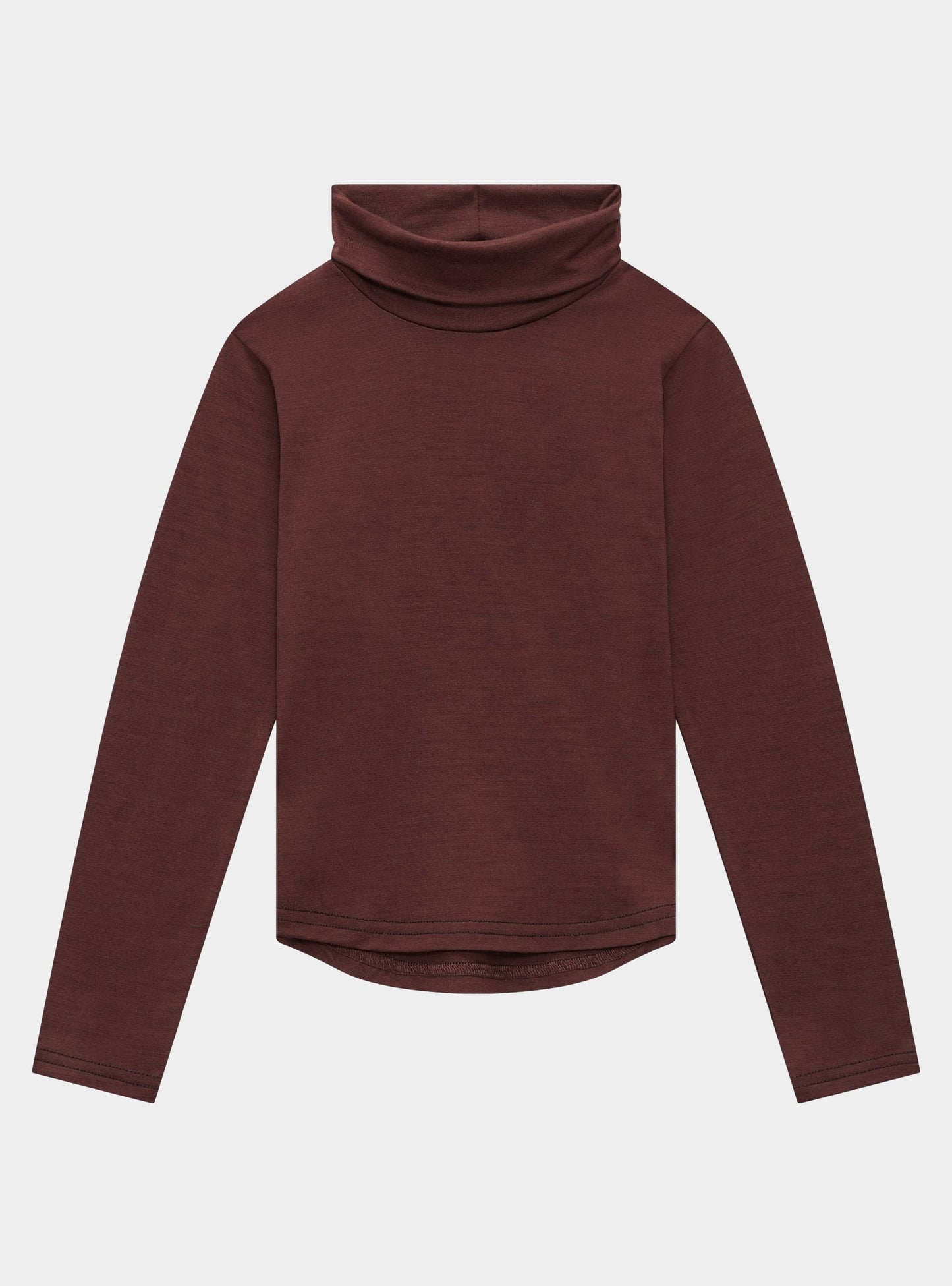 Merino Polo Neck, Chocolate Brown Smalls Merino